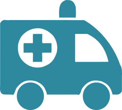 Health ambulance blue